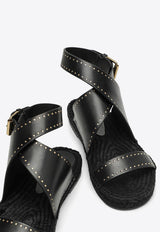 Isabel Marant Studded Round-Toe Sandals 24PEP0003FAB1C01S/O_ISAMA-01BK