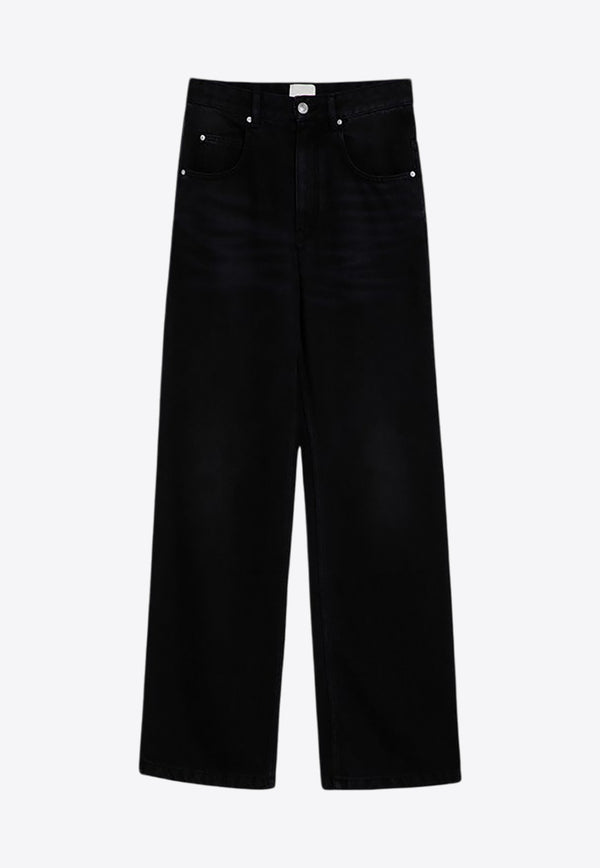 Isabel Marant Bymara Straight-Leg Denim Pants Black 24PPA0195FBB1H07I/P_ISAMA-02FK