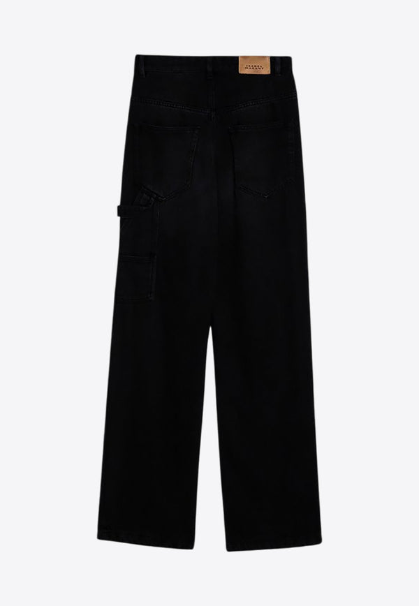 Isabel Marant Bymara Straight-Leg Denim Pants Black 24PPA0195FBB1H07I/P_ISAMA-02FK