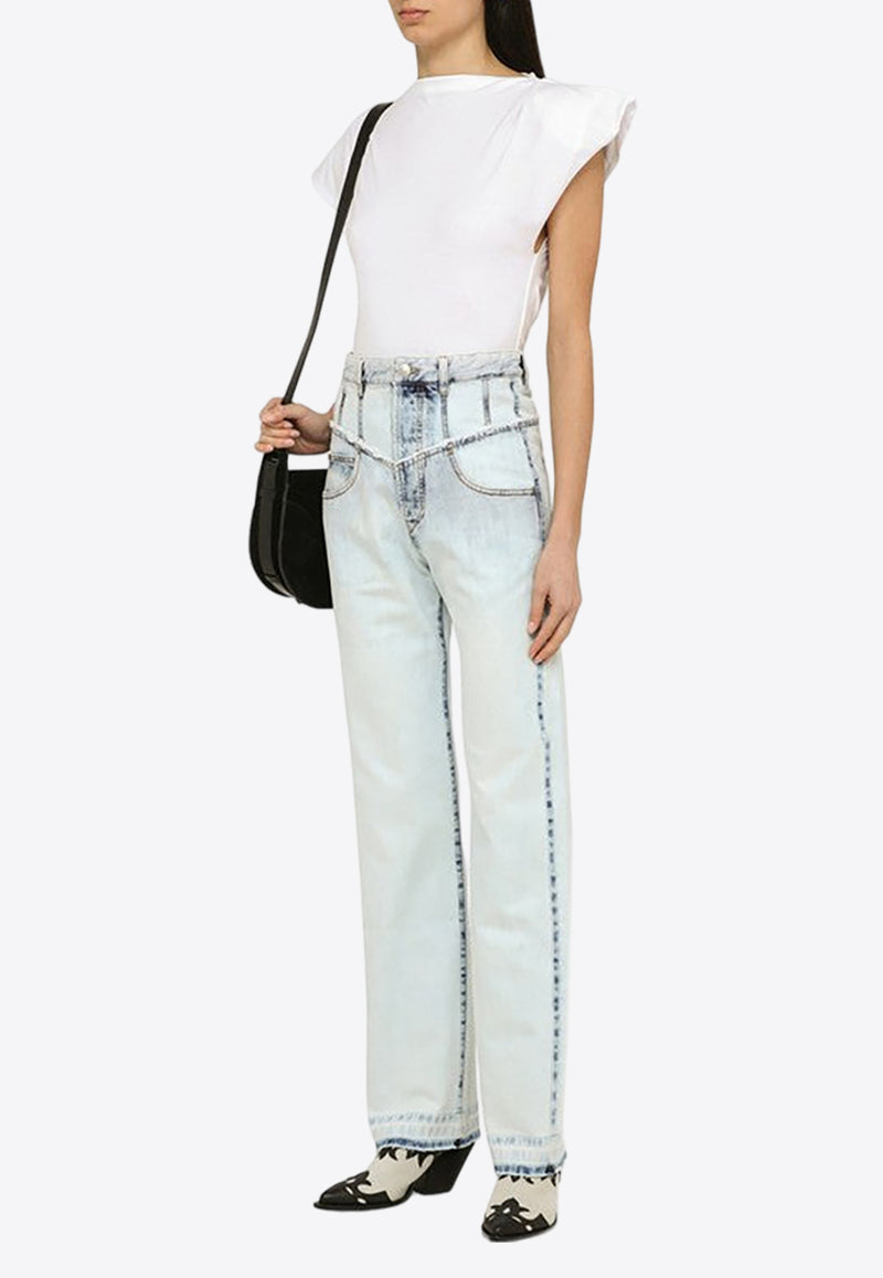 Isabel Marant Frayed Edge Straight-Leg Jeans 24PPA0209FBB1H09I/O_ISAMA-30LU