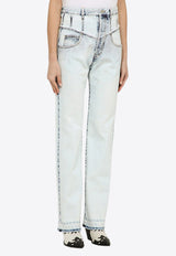 Isabel Marant Frayed Edge Straight-Leg Jeans 24PPA0209FBB1H09I/O_ISAMA-30LU