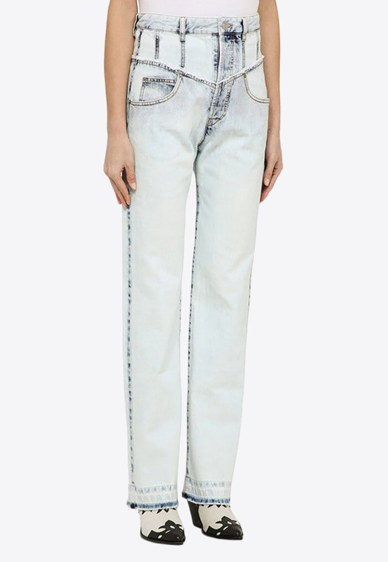 Isabel Marant Frayed Edge Straight-Leg Jeans 24PPA0209FBB1H09I/O_ISAMA-30LU