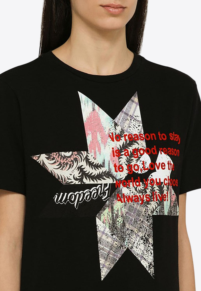 Isabel Marant Etoile Graphic-Printed Crewneck T-shirt 24PTS0001FAB1N14E/O_ISAET-02FK