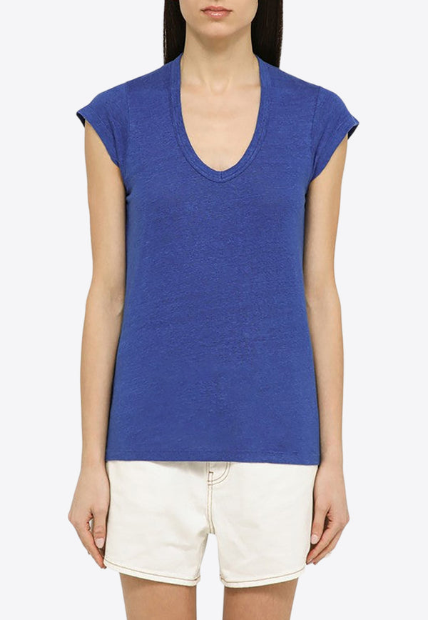 Isabel Marant Etoile Short-Sleeved Linen T-shirt 24PTS0014FBB1N17E/O_ISAET-30EB