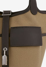 Picotin 18 Cargo in Mousse Canvas and Bai Brun Swift with Palladium Hardware