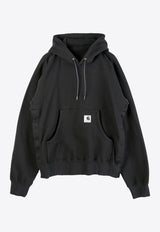 Sacai X Carhartt Wip Logo Patch Faded Hooded Sweatshirt Black 25-00993SCO/R_SACAI-001