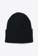 Logo-Patched Ribbed Beanie