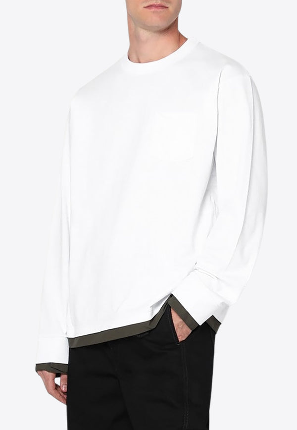 Sacai Logo-Embroidered Crewneck T-shirt White 25-03795MCO_SACAI-101