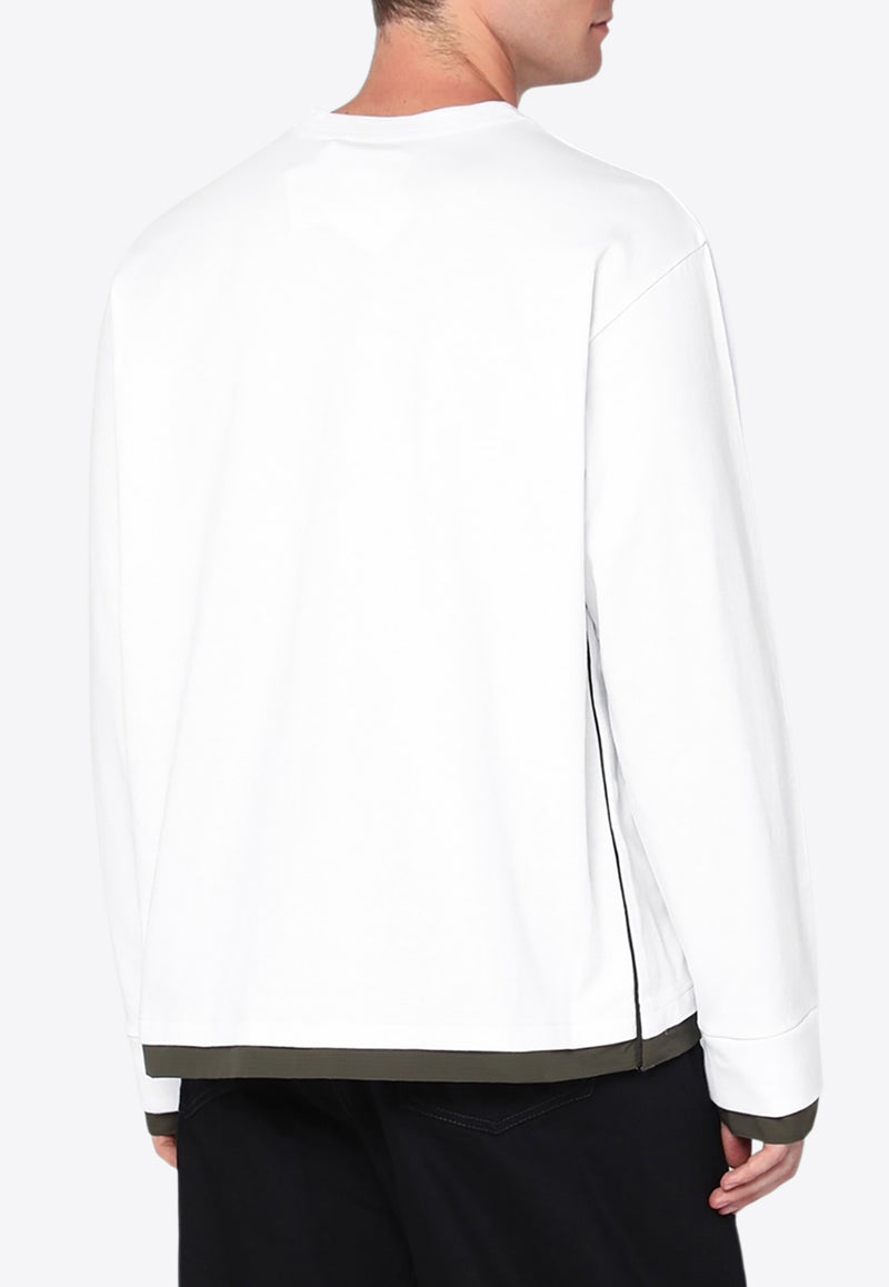 Sacai Logo-Embroidered Crewneck T-shirt White 25-03795MCO_SACAI-101
