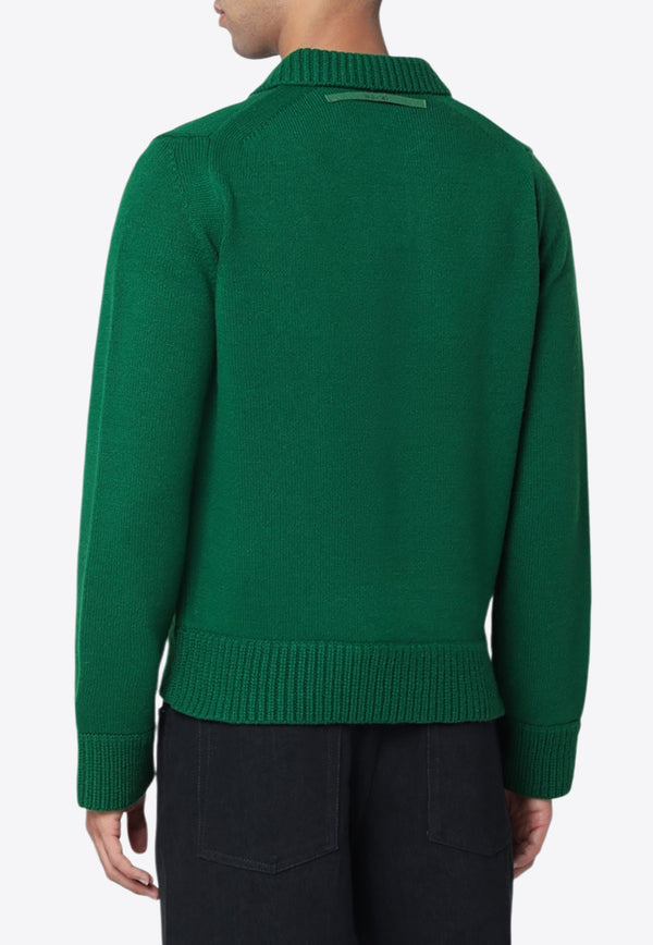 Sacai Wool Polo Sweater  Green 25-03834MWO/R_SACAI-551