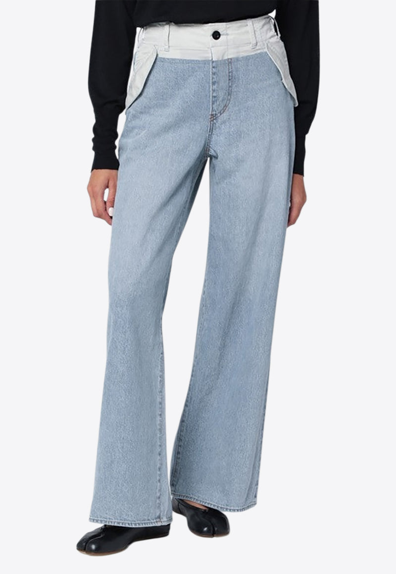 Sacai Washed Straight-Leg Jeans Blue 25-07965DE/R_SACAI-455