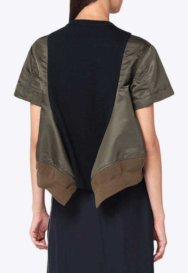 Sacai Jacket-Style Crewneck T-shirt Green 25-07998CO_SACAI-532
