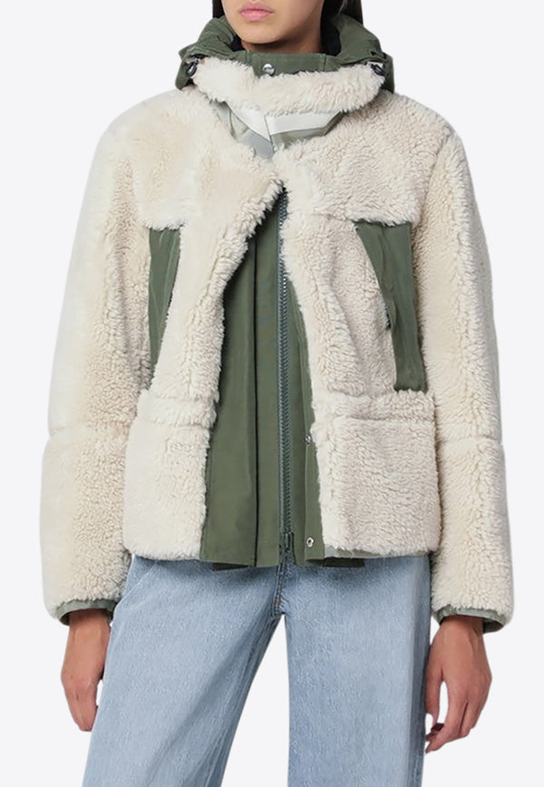Sacai Faux Fur Zip-Up Jacket  Green 25-08076EL/R_SACAI-063