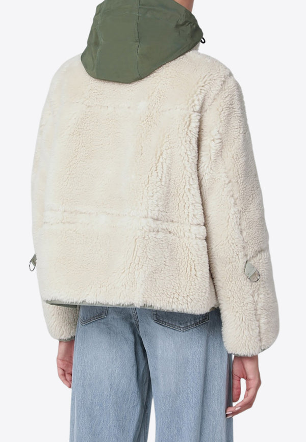 Sacai Faux Fur Zip-Up Jacket  Green 25-08076EL/R_SACAI-063