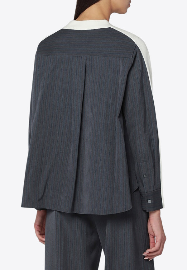 Sacai Wool Pinstriped Cardigan White 25-08124WO/R_SACAI-156