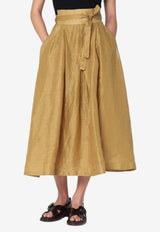 MKDT Studio Nova Pleated Midi Skirt Olive 25-2-078-3952CO/Q_MKDT-GO