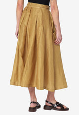 MKDT Studio Nova Pleated Midi Skirt Olive 25-2-078-3952CO/Q_MKDT-GO