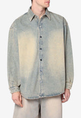 New Amsterdam Surf Association Faded Denim Shirt Beige 2501020001DE/Q_NEWA-DU
