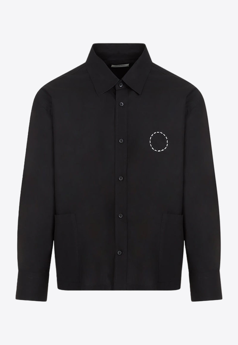 Circle Embroidered Long-Sleeved Shirt