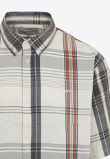 قميص روسلين قصير الأكمام بنقشة مربعات