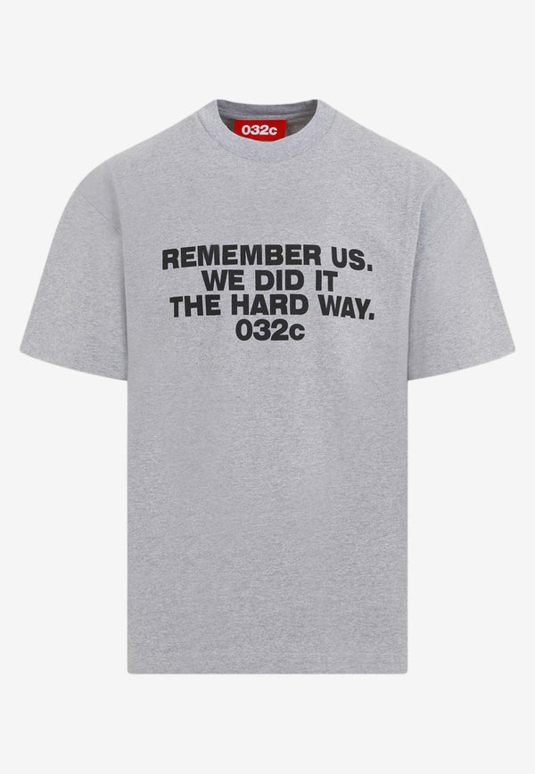 Slogan-Printed Crewneck T-shirt