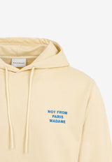 Slogan-Embroidered Hooded Sweatshirt