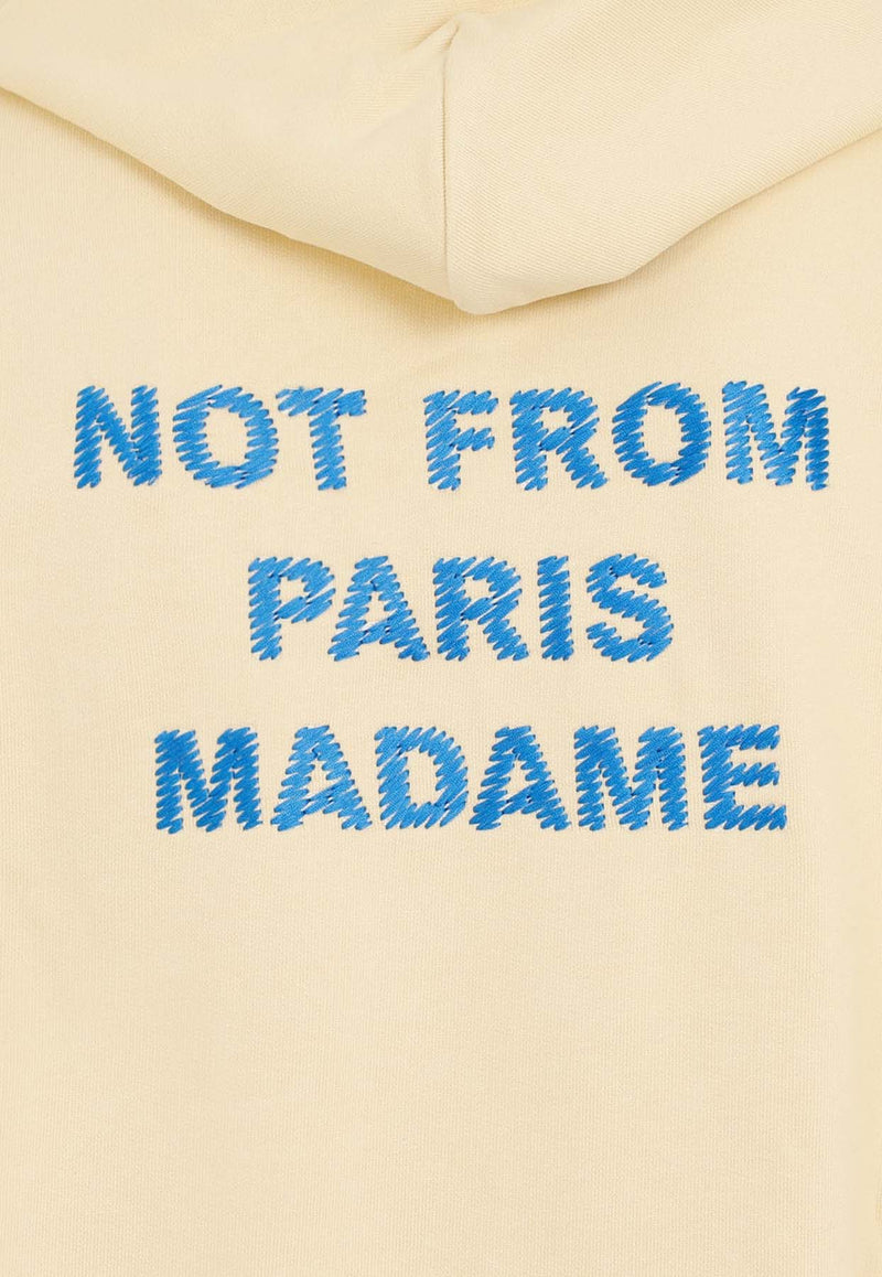 Slogan-Embroidered Hooded Sweatshirt