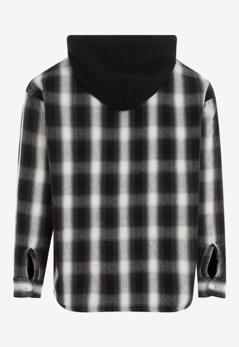 Checked Hooded Overshirt