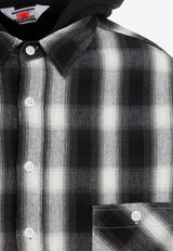 Checked Hooded Overshirt