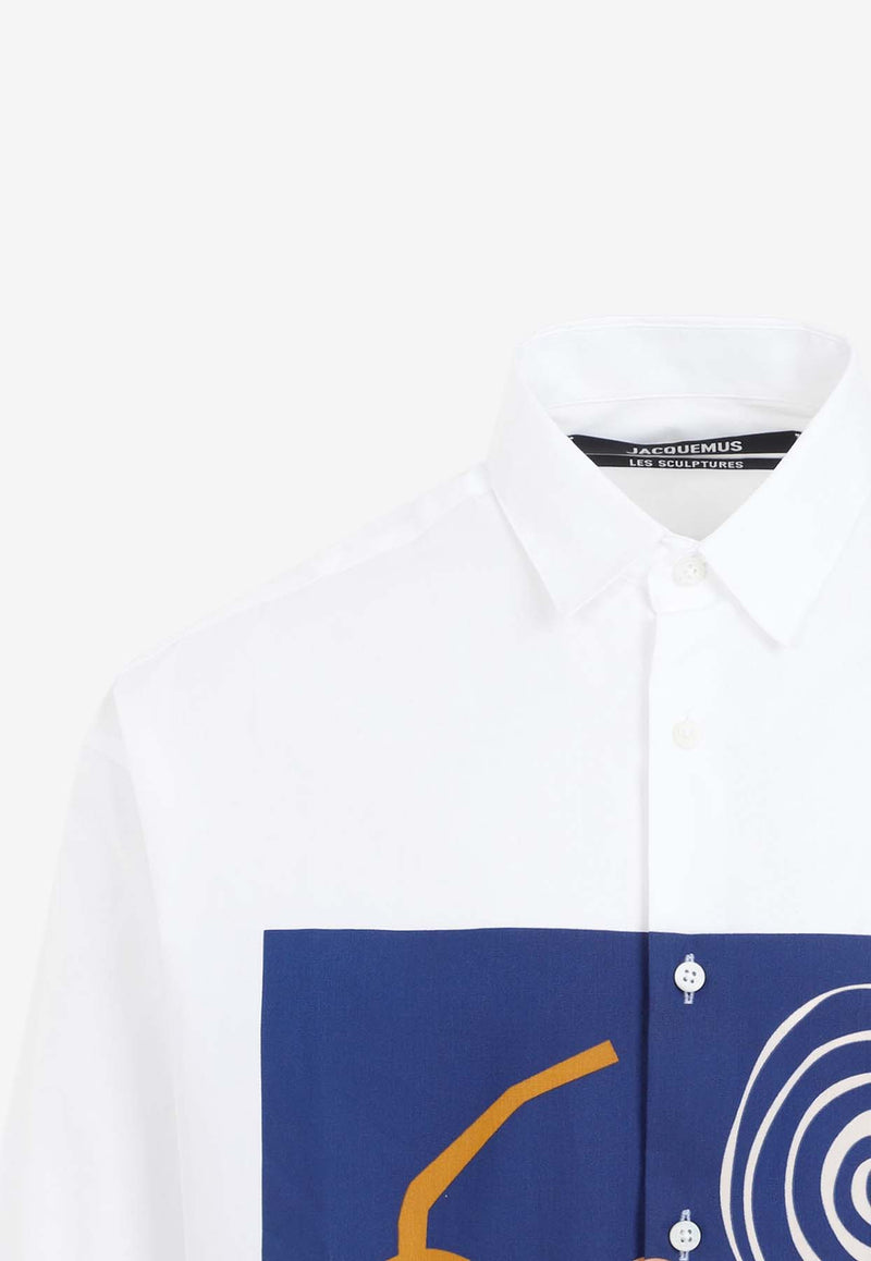 Abstract-Print Long-Sleeved Shirt