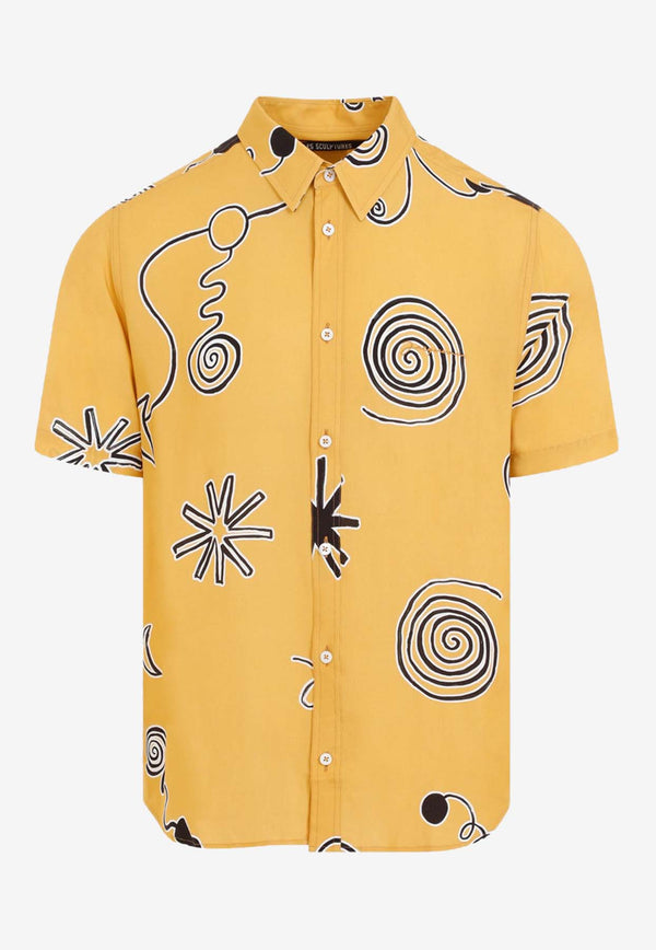 Graphic-Pattern Logo-Embroidered Shirt