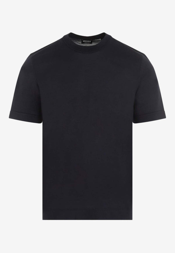 Short-Sleeved Crewneck T-shirt in Silk Blend