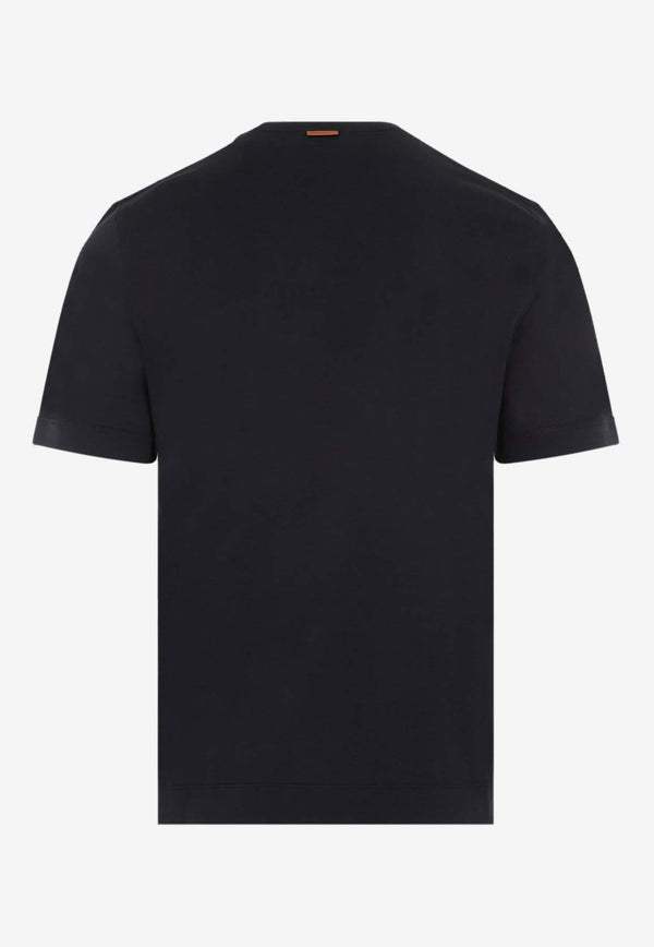 Short-Sleeved Crewneck T-shirt in Silk Blend