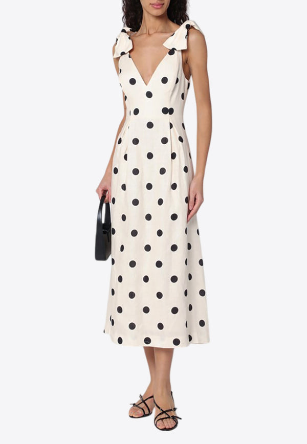 Zimmermann Crush Polka Dot Midi Dress  Ivory 2503DR251LI/Q_ZIMM-CB