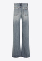 Logo-Embroidered Straight-Leg Jeans