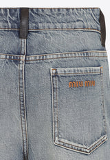Logo-Embroidered Straight-Leg Jeans