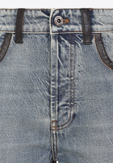 Logo-Embroidered Straight-Leg Jeans