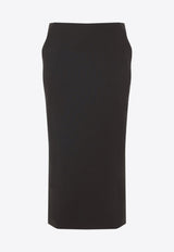 Wool Midi Pencil Skirt
