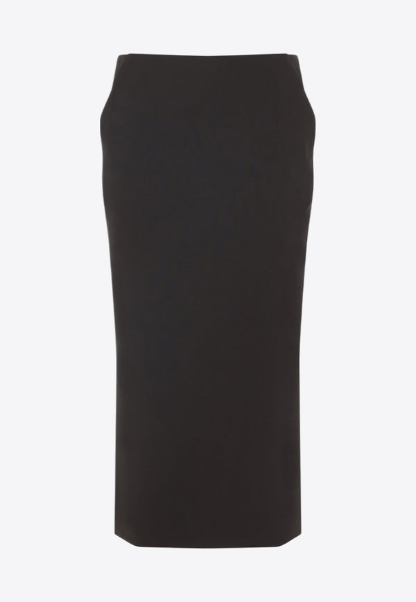 Wool Midi Pencil Skirt