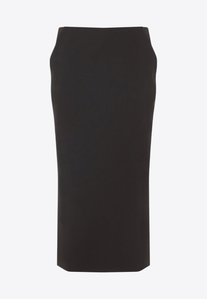 Wool Midi Pencil Skirt