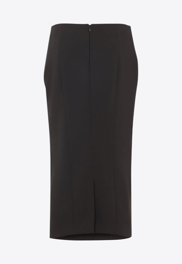 Wool Midi Pencil Skirt