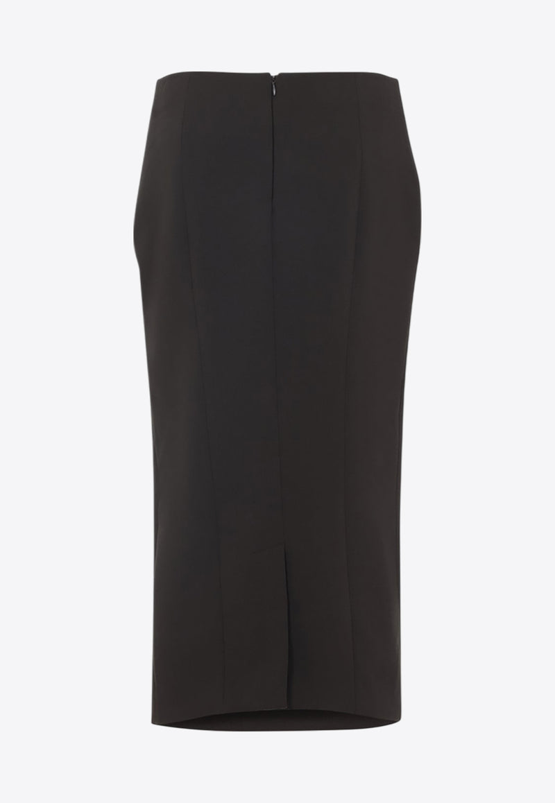 Wool Midi Pencil Skirt