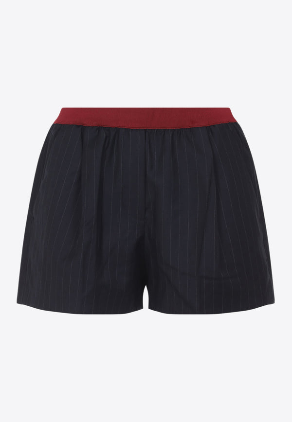 Pinstriped Virgin Wool Shorts
