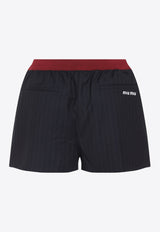 Pinstriped Virgin Wool Shorts