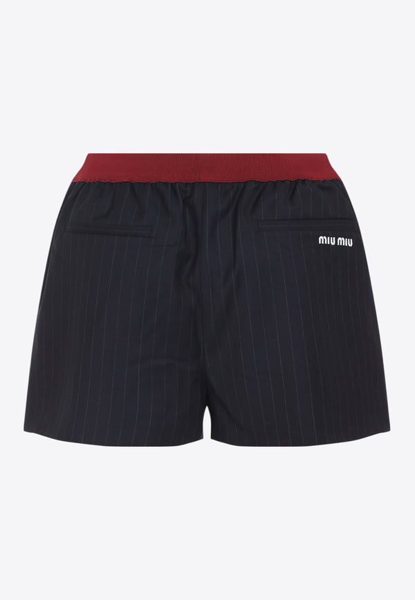Pinstriped Virgin Wool Shorts