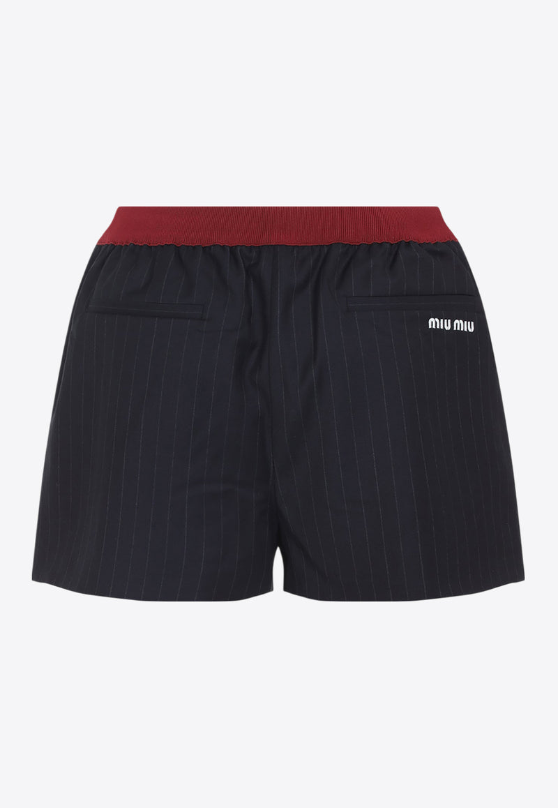 Pinstriped Virgin Wool Shorts