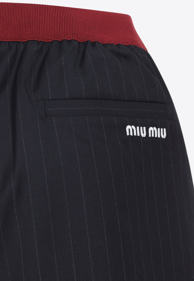 Pinstriped Virgin Wool Shorts