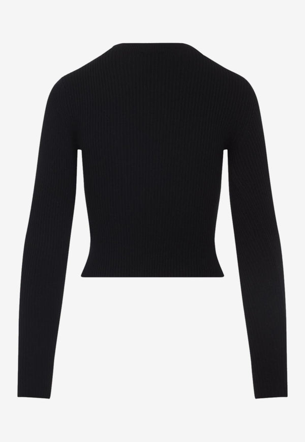 M-olina Ribbed Knit Cropped Top