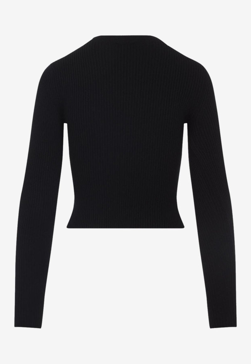 M-olina Ribbed Knit Cropped Top