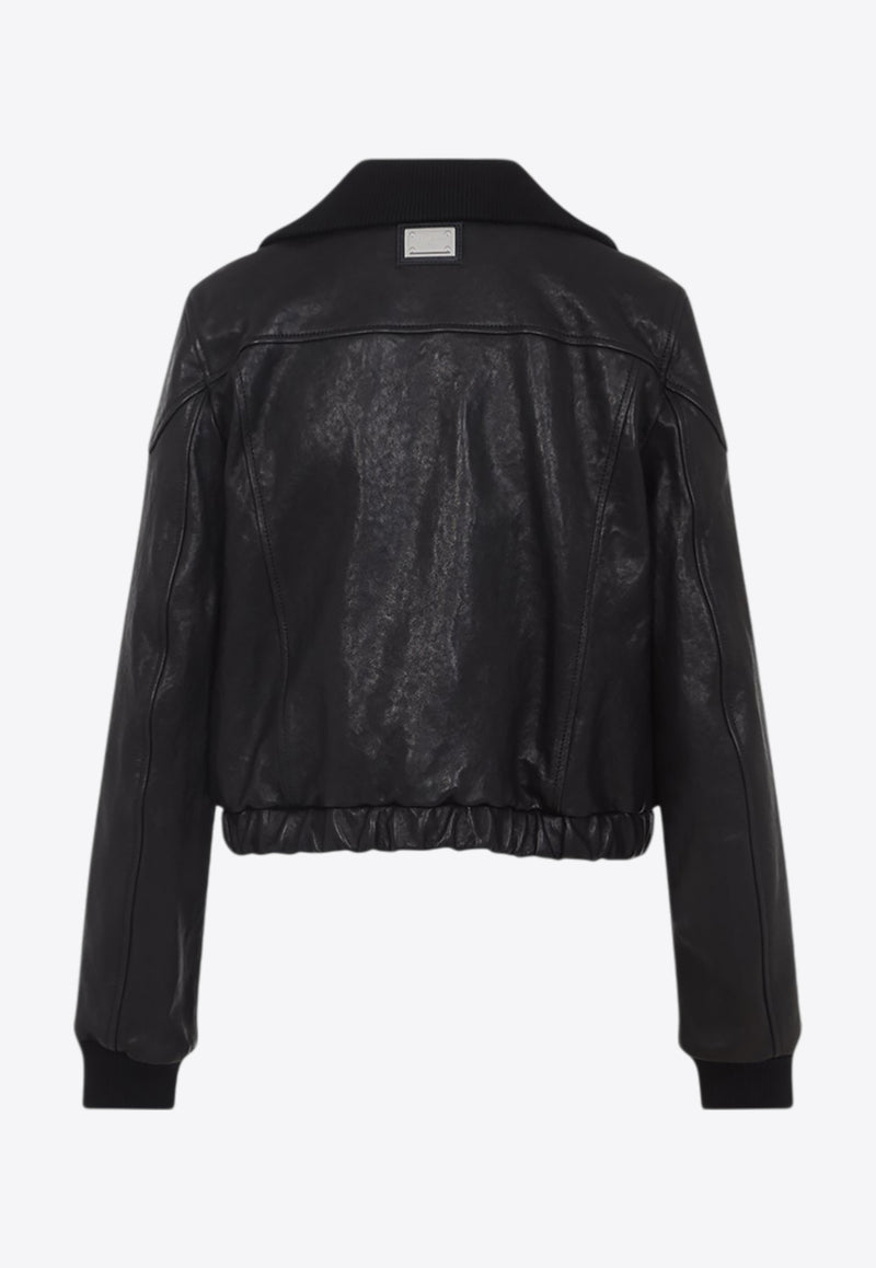 Zip-Up Leather Jacket